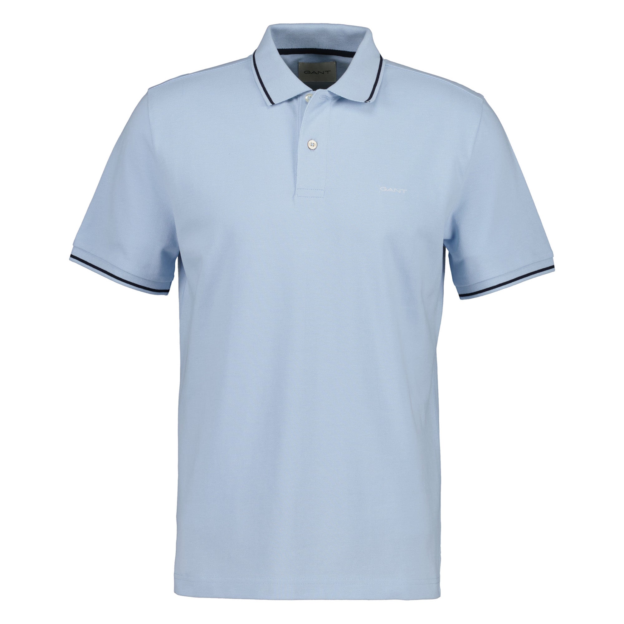 GANT Herren Poloshirt - TIPPING PIQUE RUGGER, Kurzarm, Knopfleiste, Logo, uni
