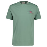 GANT Herren T-Shirt - REG ARCHIVE SHIELD EMB, Rundhals, kurzarm, Stickerei