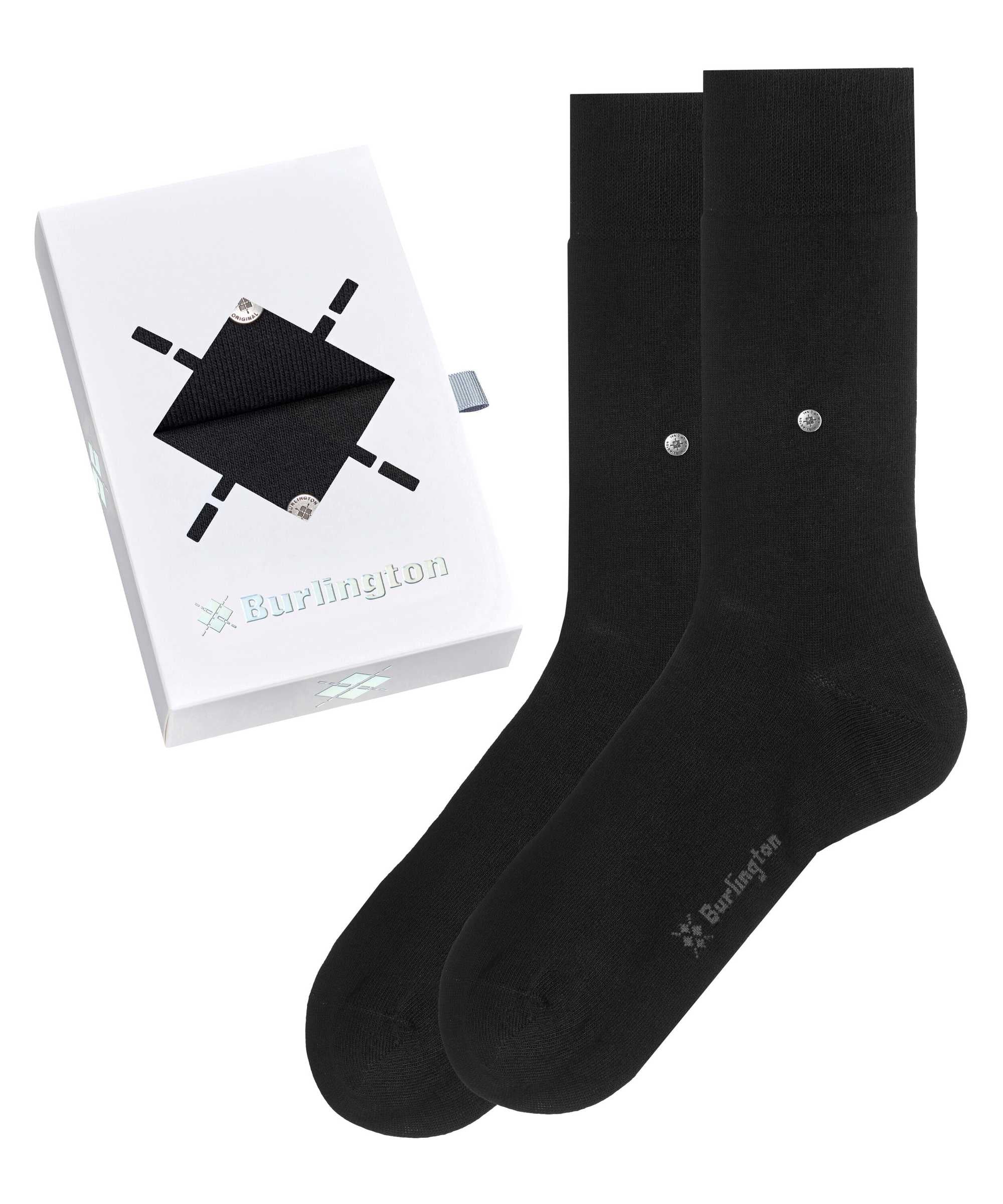 Burlington Herren Socken, 2er Pack - Geschenk-Box "Basic Gift Box" - Uni 2-Pack, Baumwolle, One Size