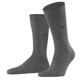 Burlington Herren Socken LEEDS - Schurwolle, Logo, Uni, One Size, 40-46