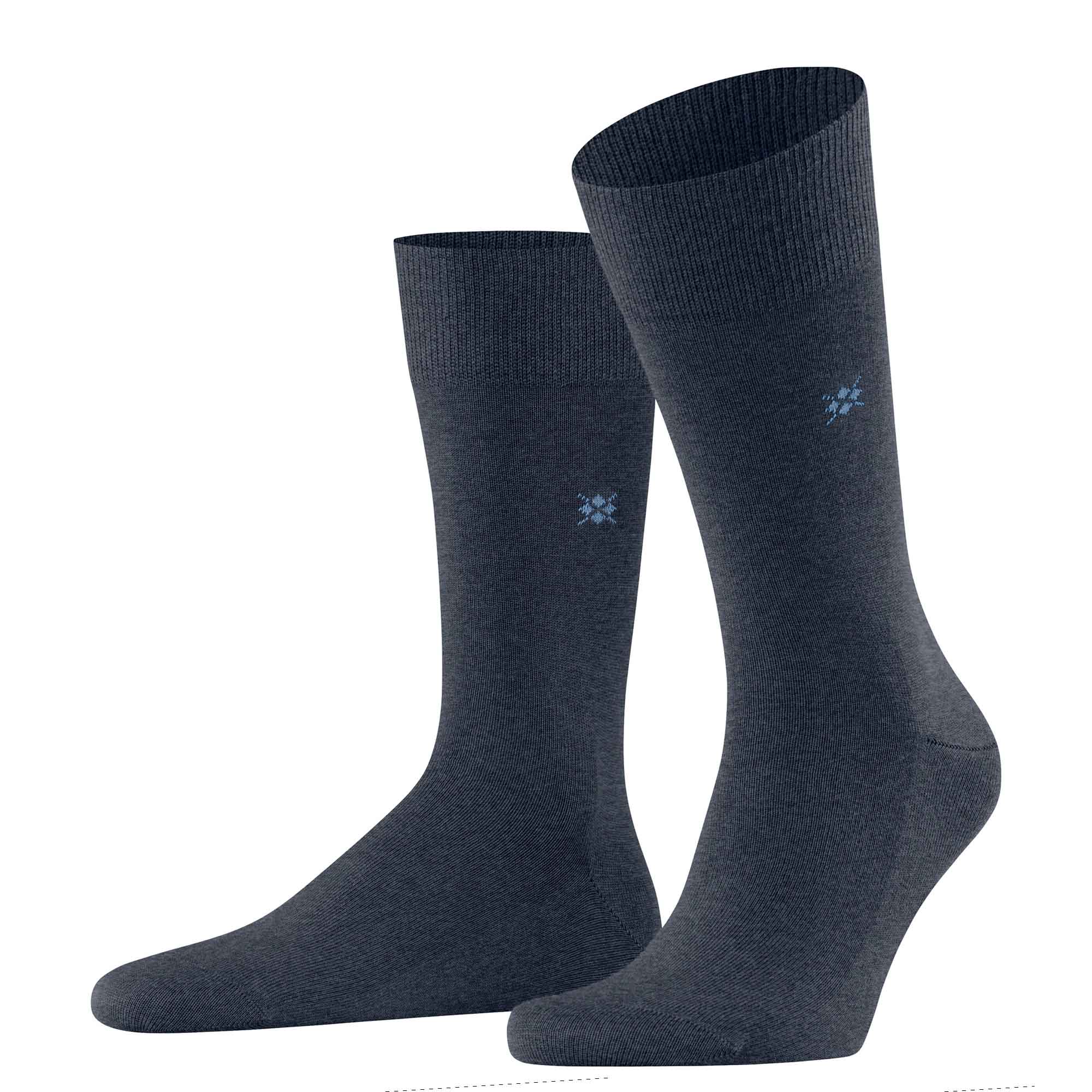 Burlington Herren Socken LEEDS - Schurwolle, Logo, Uni, One Size, 40-46