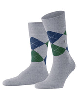Burlington Herren Socken - King, Baumwolle, Rautenmuster, Logoemblem