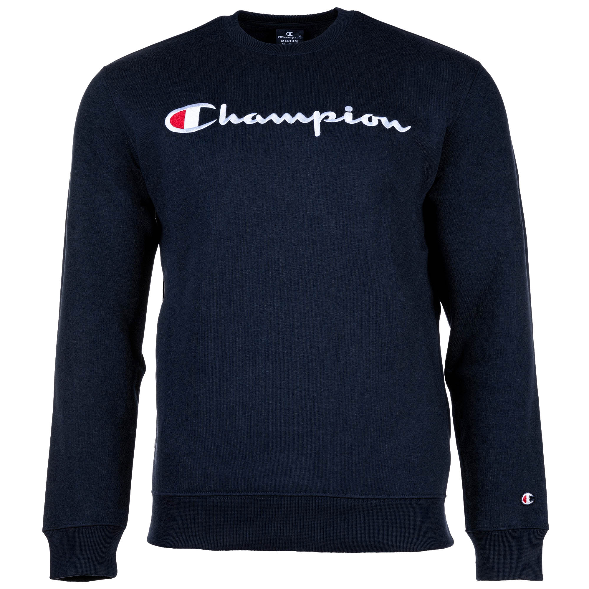 Champion Herren Sweatshirt -  Crewneck Sweatshirt, Langarm, Logo, einfarbig