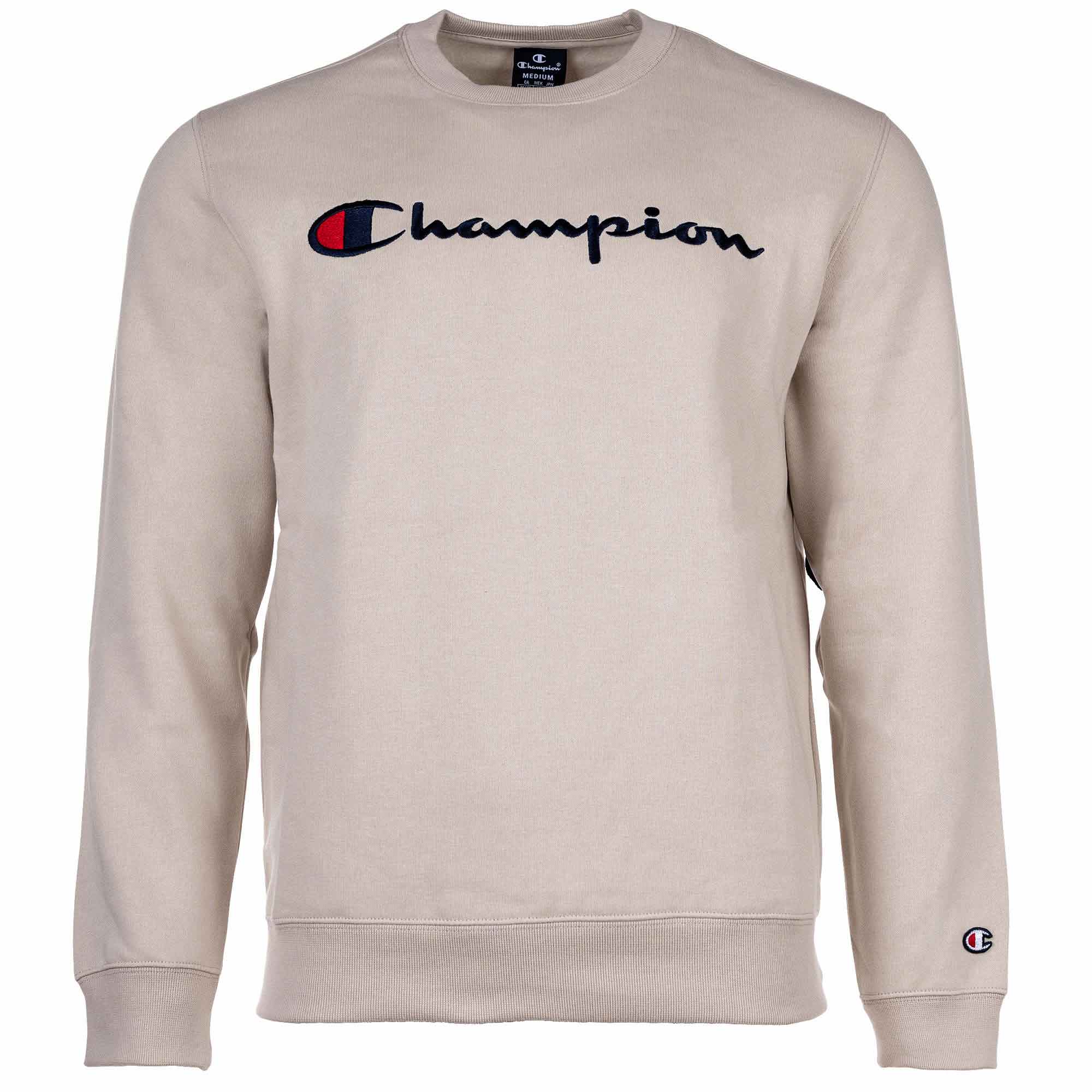 Champion Herren Sweatshirt -  Crewneck Sweatshirt, Langarm, Logo, einfarbig