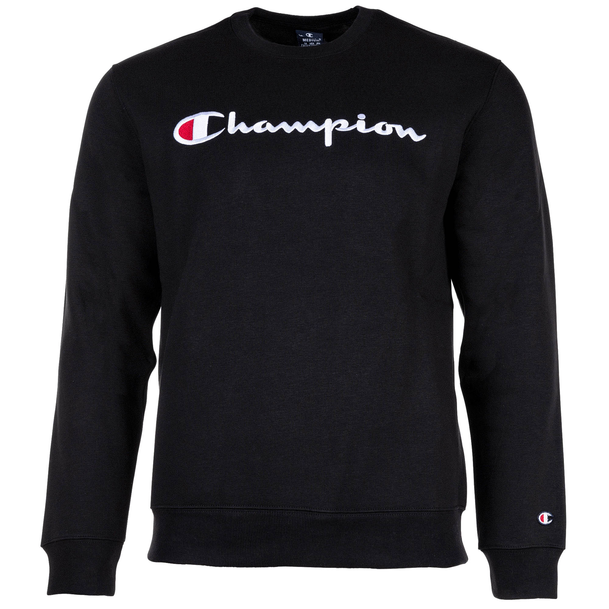 Champion Herren Sweatshirt -  Crewneck Sweatshirt, Langarm, Logo, einfarbig
