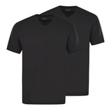 hajo men's T-shirt, 2-pack - Basic, short-sleeved, V-neck, cotton, uni