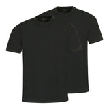 hajo men's T-shirt, 2-pack - Basic, short-sleeved, round neck, cotton, uni