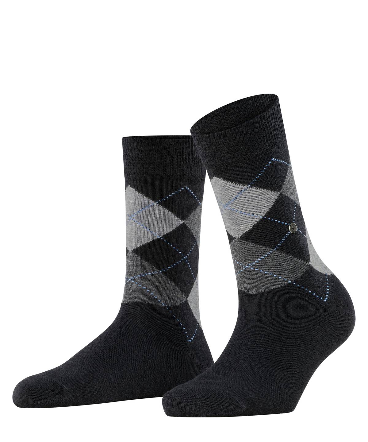 Burlington Damen Socken - Queen, Kurzstrümpfe, Baumwolle, Rautenmuster, Logoemblem