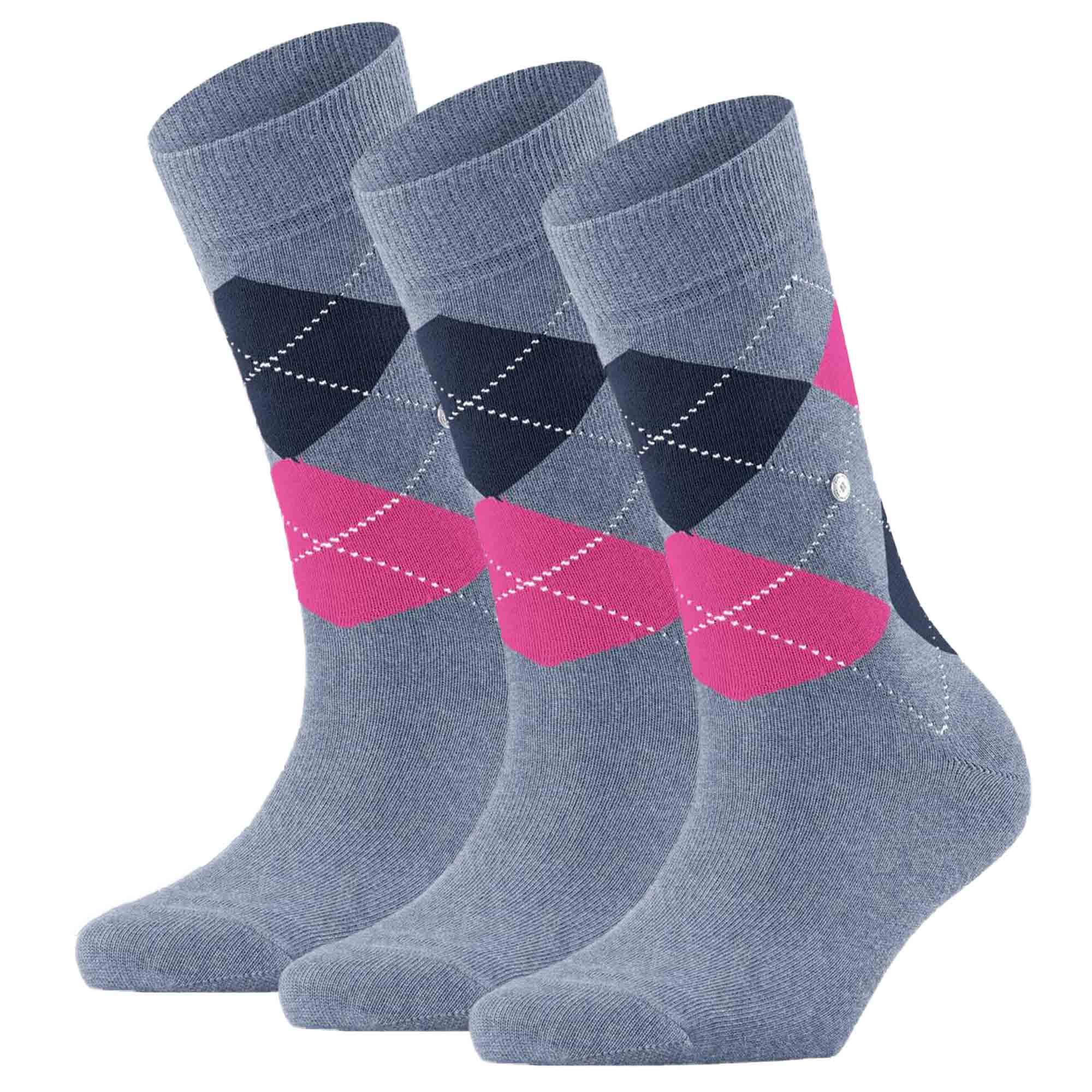 Burlington Damen Socken - Queen, Kurzstrümpfe, Baumwolle, Rautenmuster, Logoemblem