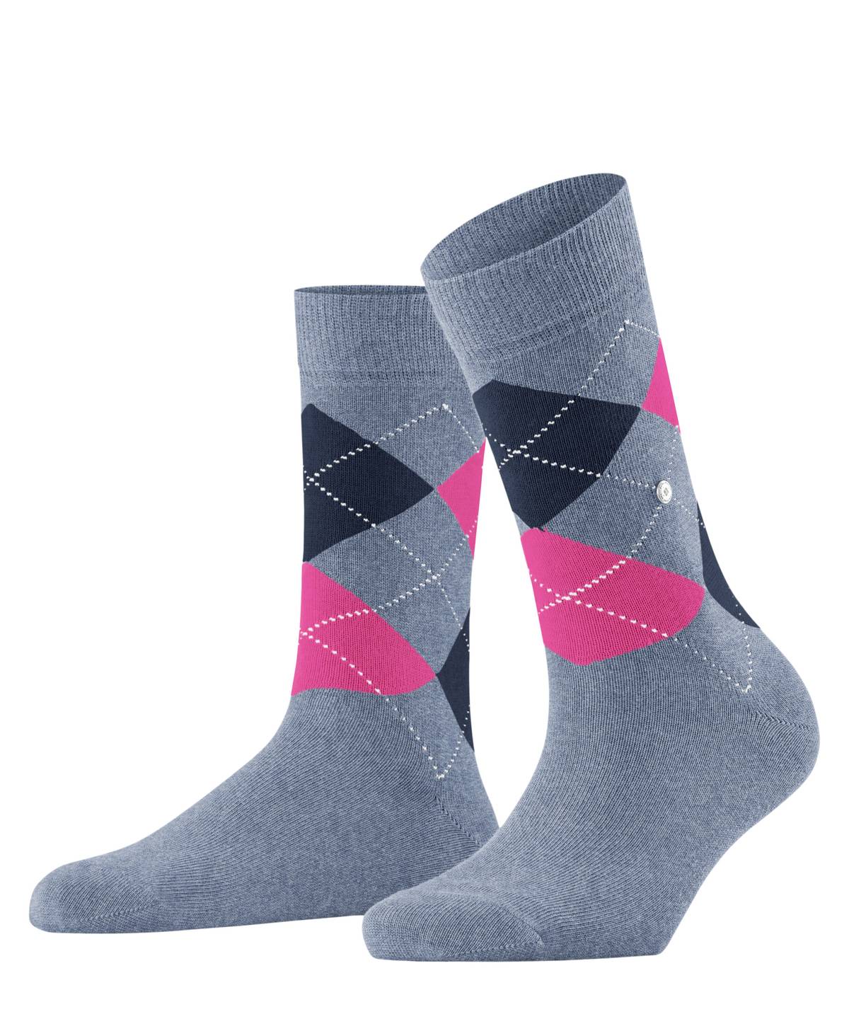 Burlington Damen Socken - Queen, Kurzstrümpfe, Baumwolle, Rautenmuster, Logoemblem