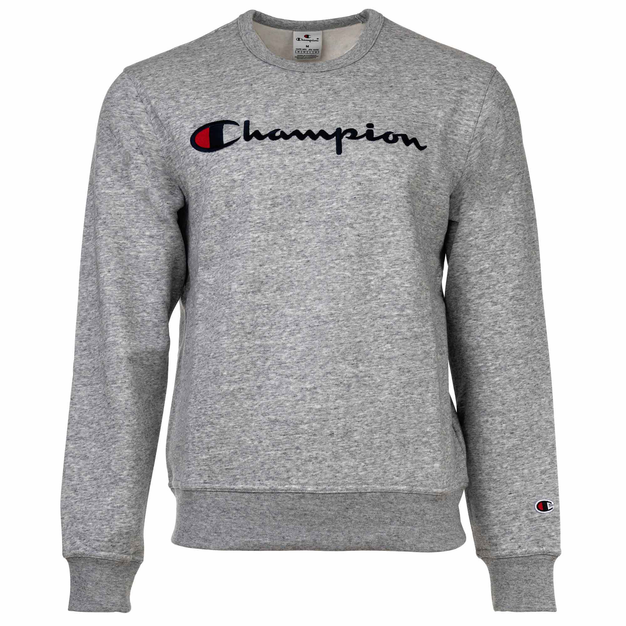 Champion Herren Sweatshirt -  Crewneck Sweatshirt, Langarm, Logo, einfarbig