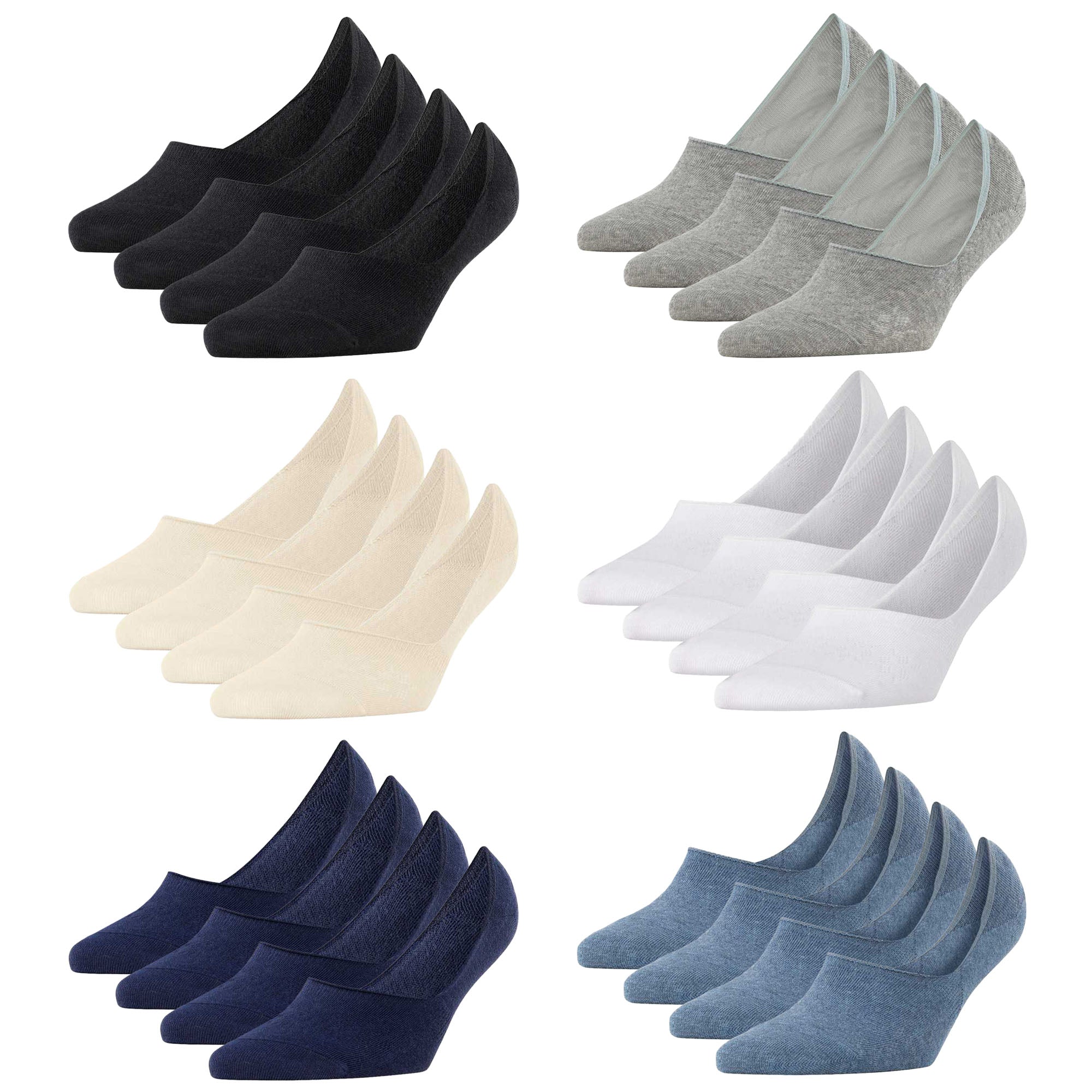 Burlington Damen Füßlinge, 4er Pack - Everyday IN, Anti-Slip Heel, einfarbig