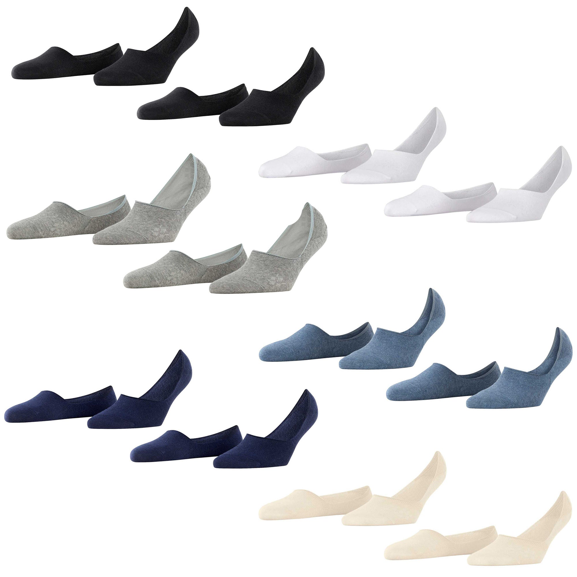 Burlington Damen Füßlinge, Multipack - Everyday IN, Anti-Slip Heel, einfarbig