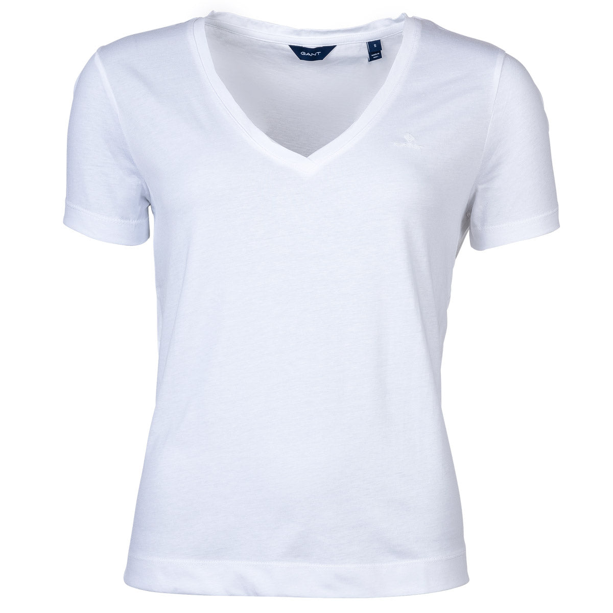 GANT Damen T-Shirt - Original V-Neck SS T-Shirt, Baumwolle, kurzarm