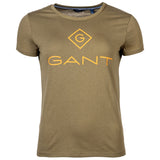 GANT Damen T-Shirt - D1 Color Lock Up T-Shirt, Rundhals, kurzarm, Baumwolle, Print, einfarbig