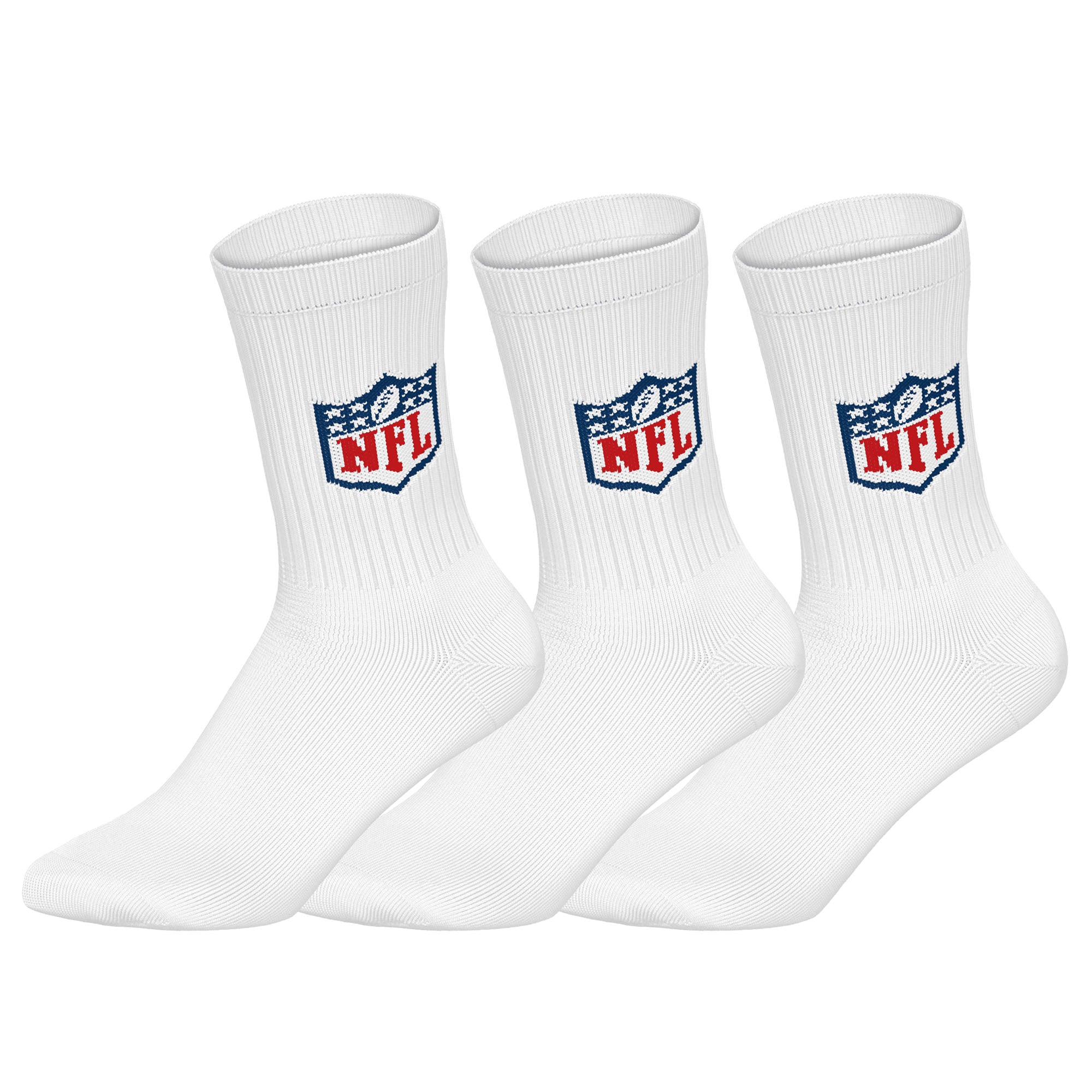 NFL Unisex Socks, 3-Pack – NFL Shield 3Pack Crew Socks, Logo, Cotton Blend