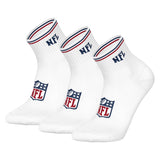 NFL Unisex Quarter-Socken, 3er Pack - NFL Shield 3Pack Quarter Socks, Logo, Streifen, Baumwollmischung