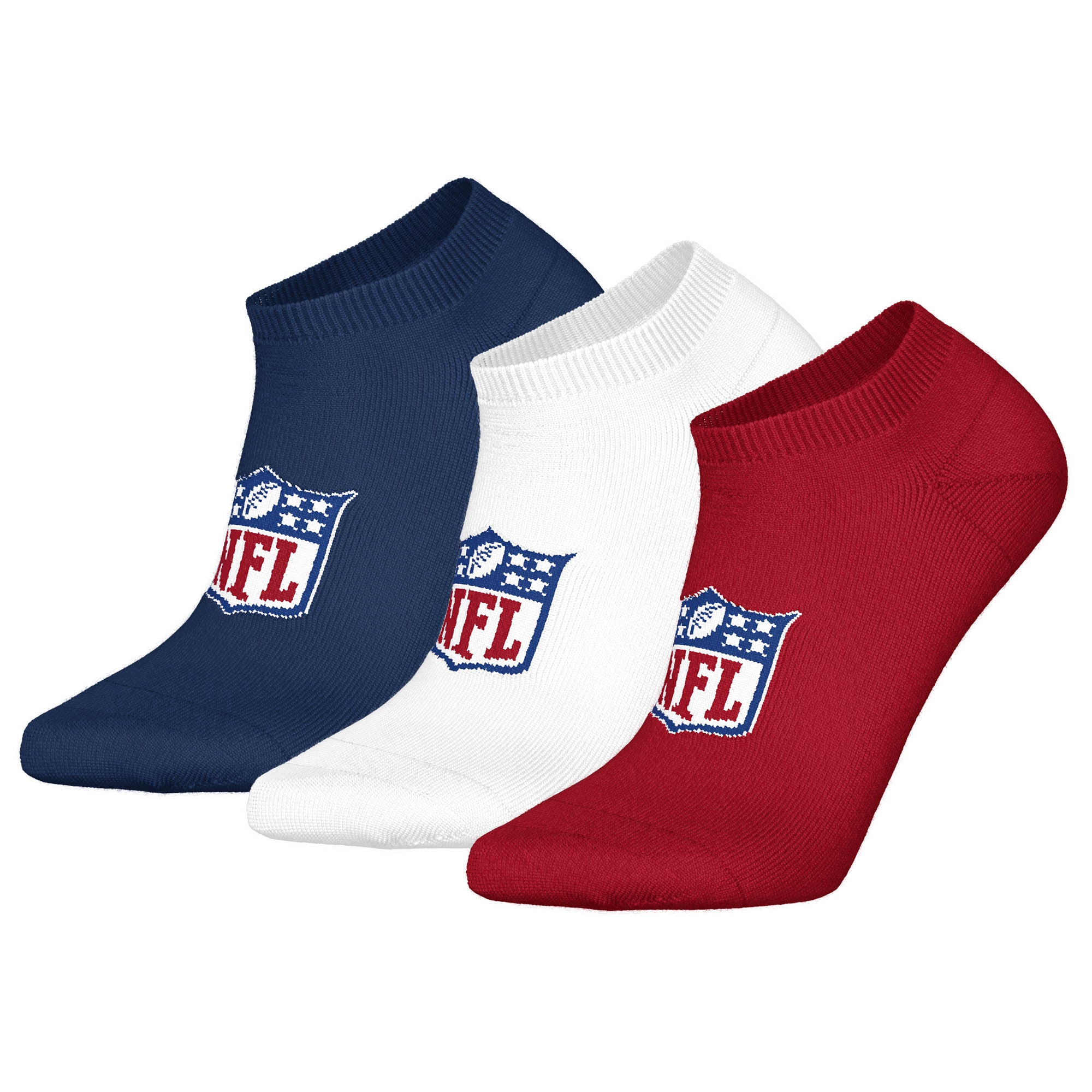 NFL Unisex Sneaker Socks, 3-Pack – NFL Shield 3Pack Sneaker Socks, Logo, Cotton Blend