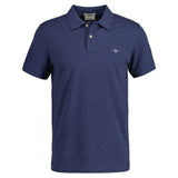 GANT Men's Polo Shirt - SLIM SHIELD PIQUE POLO, short sleeve, button placket, logo