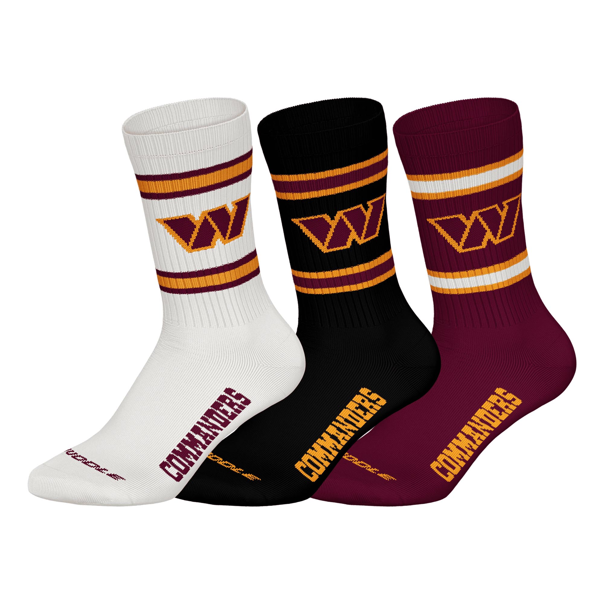 NFL Unisex Socks, 3-Pack – NFL Teams, 3Pack Crew Socks, Football, Logo, Cotton Blend