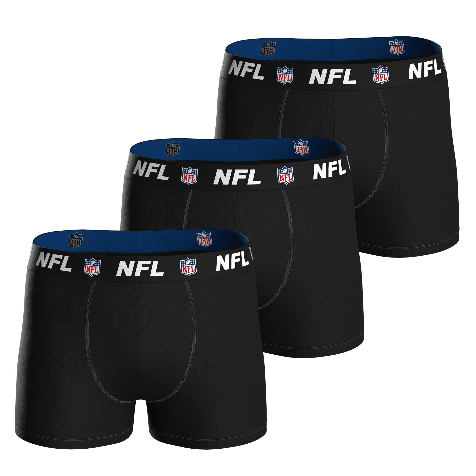 NFL Men's Boxer Shorts, 3-Pack – NFL Shield 3Pack Boxers, Cotton Stretch, Logo Waistband