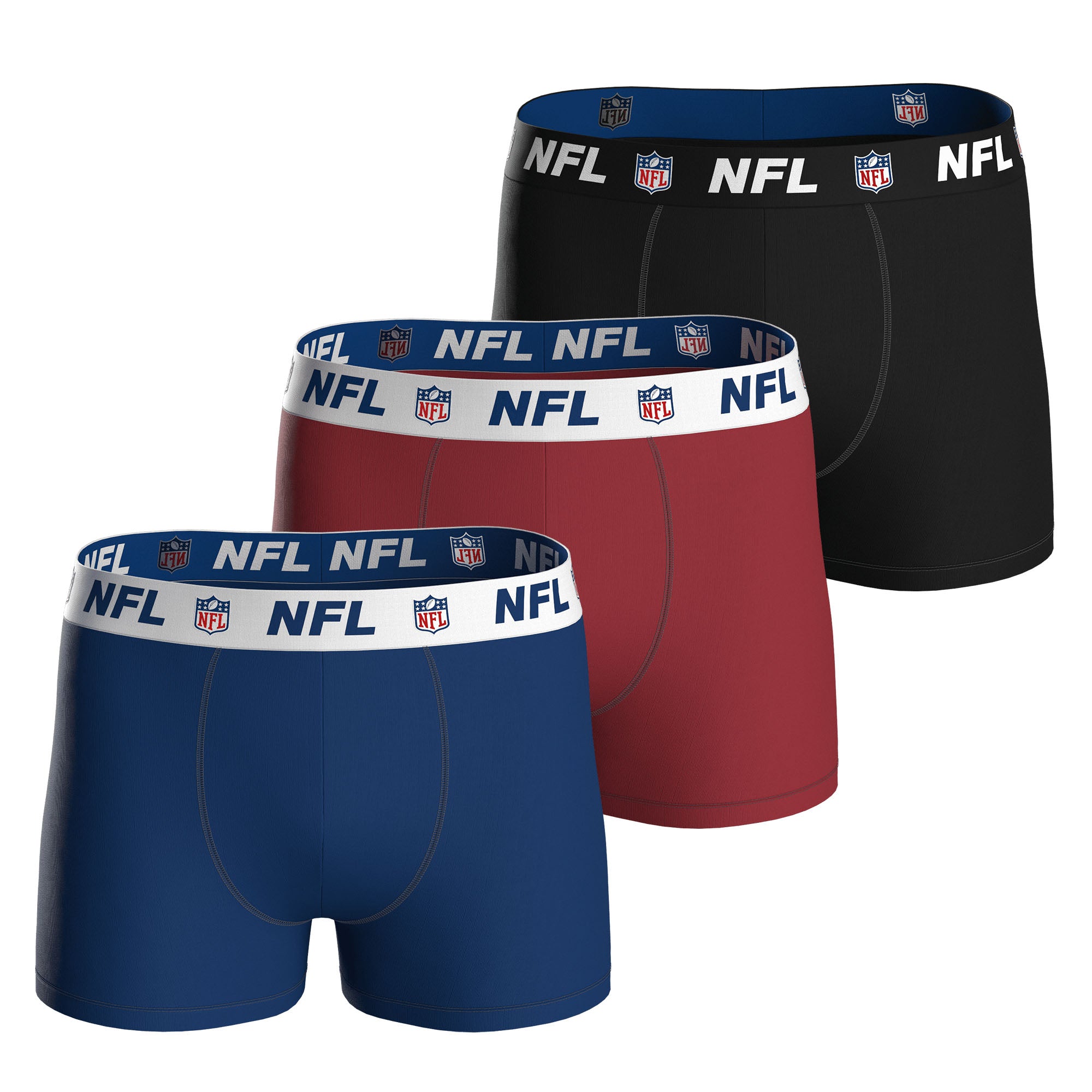 NFL Herren Boxershorts, 3er Pack - NFL Shield 3Pack Boxers, Baumwoll-Stretch, Logobund