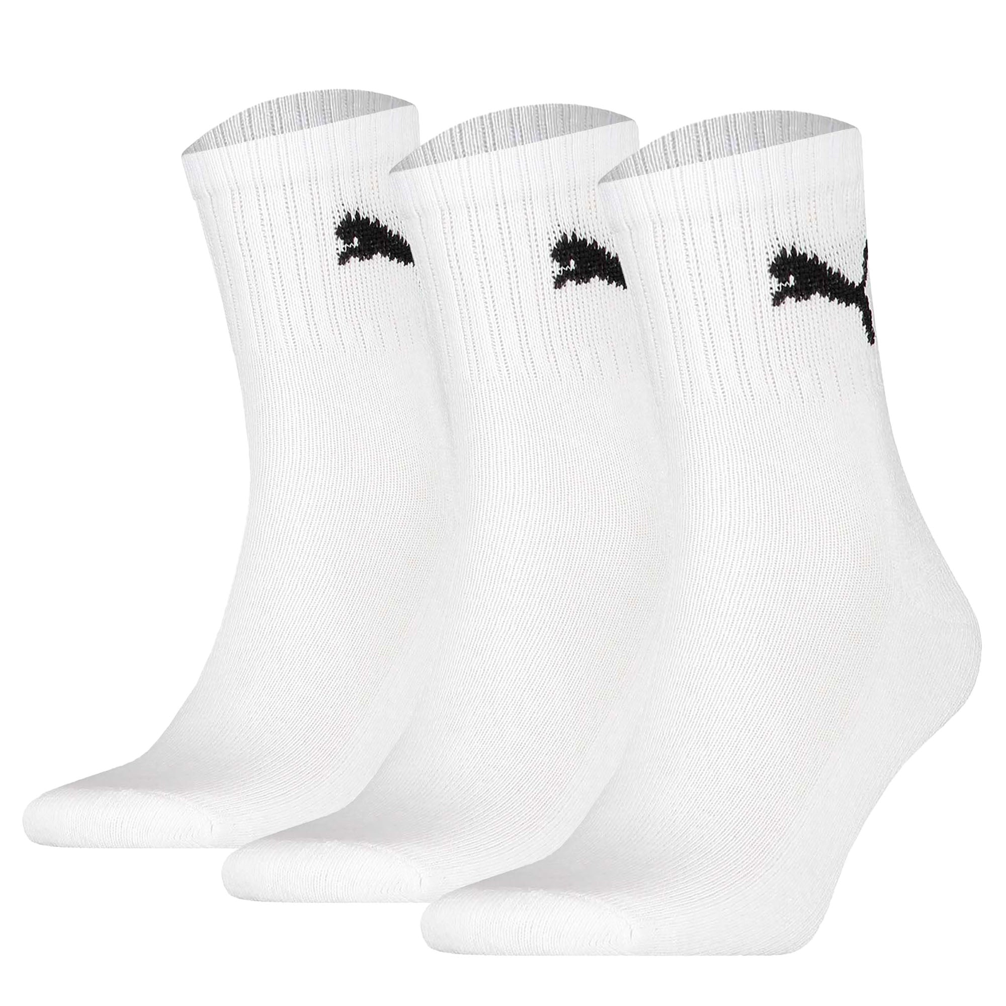 PUMA Unisex Sportsocken, 3 Paar - Short Crew Socks, Tennissocken, einfarbig