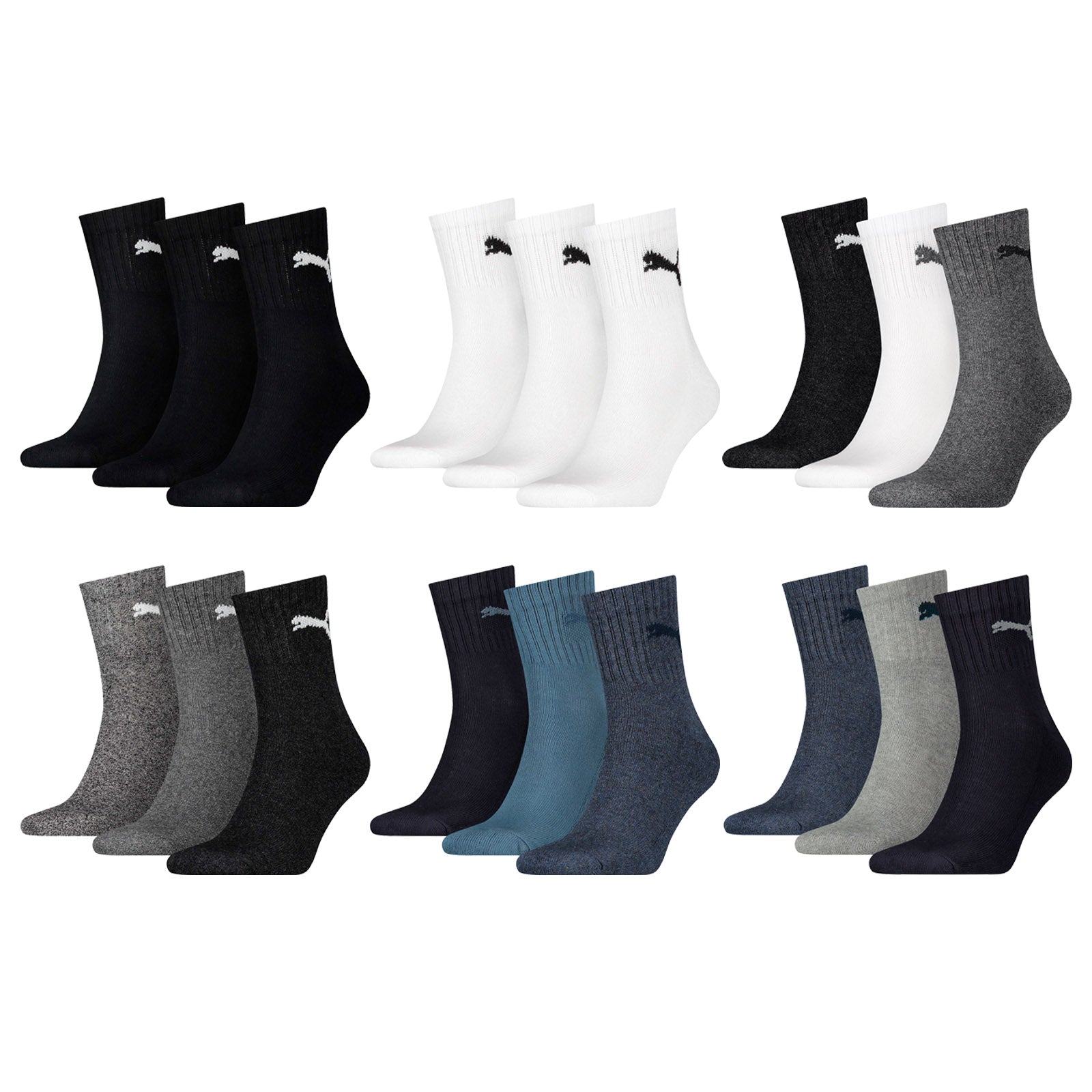 PUMA Unisex Sportsocken - Short Crew Socks, Tennissocken, einfarbig, Vorteilspack