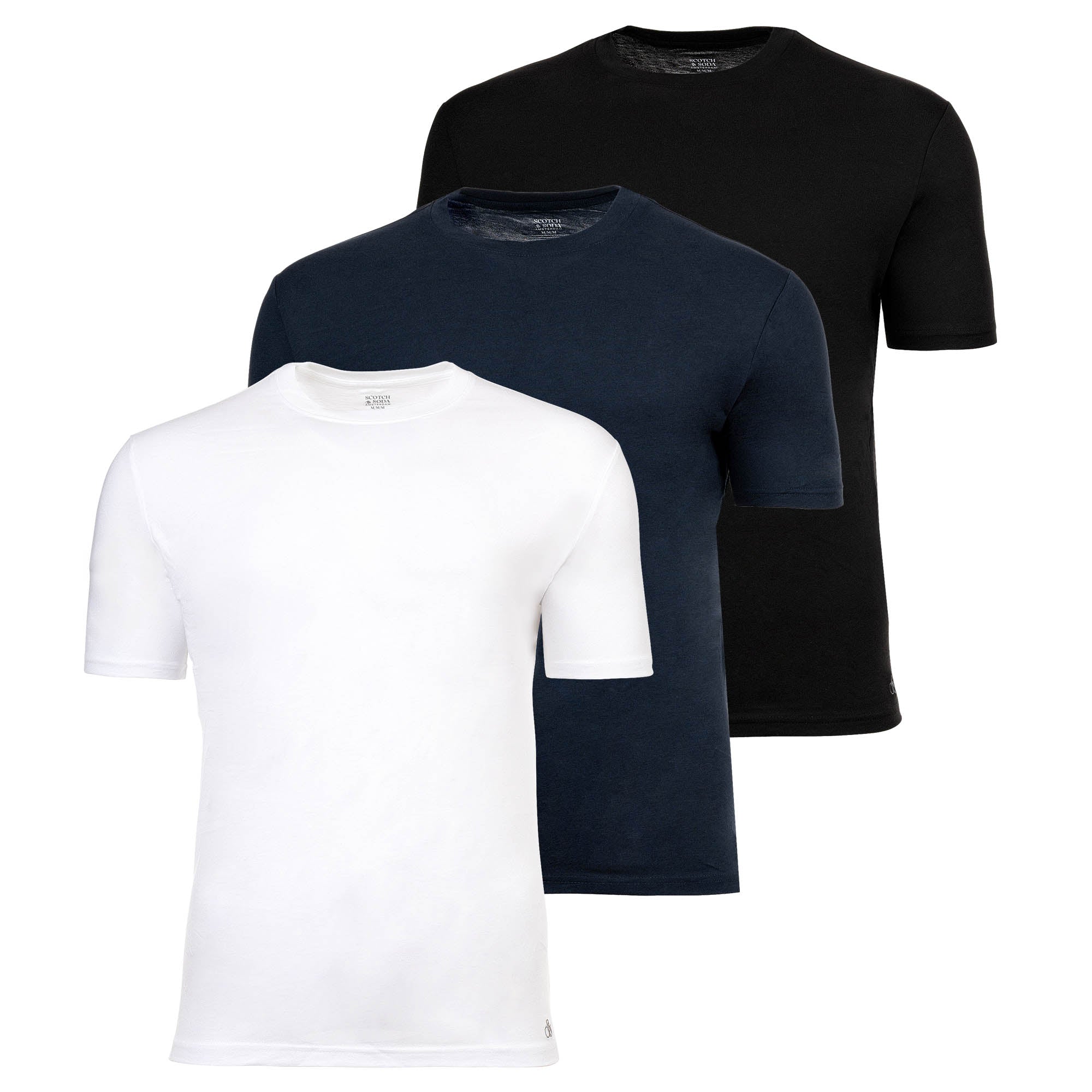 SCOTCH&SODA Men's T-shirts, 3-pack, Crew Neck – Ultra Soft Crew Neck Tee, Undershirt 
