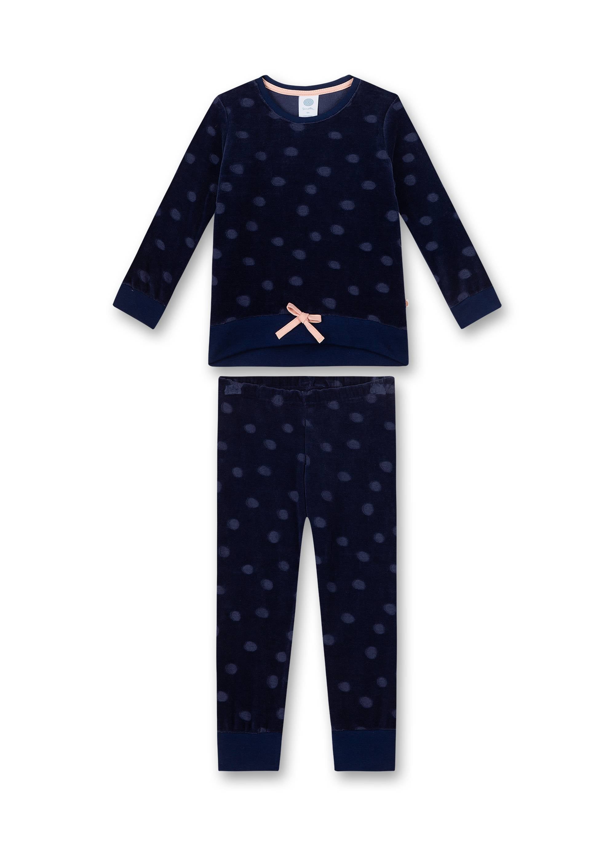 Sanetta Girls Pajamas - Nightwear, Pajamas, Organic Cotton, Dots, Round Neck, long