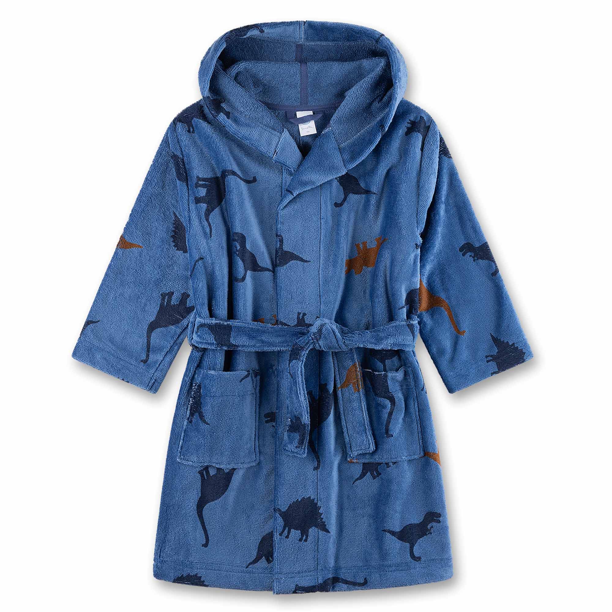 Sanetta Boys‘ Bathrobe - kids, swimwear, cotton, hood, pockets, motif
