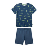 Sanetta Jungen Schlafanzug, kurz - Kids, Krokodil, Pyjama, Single Jersey