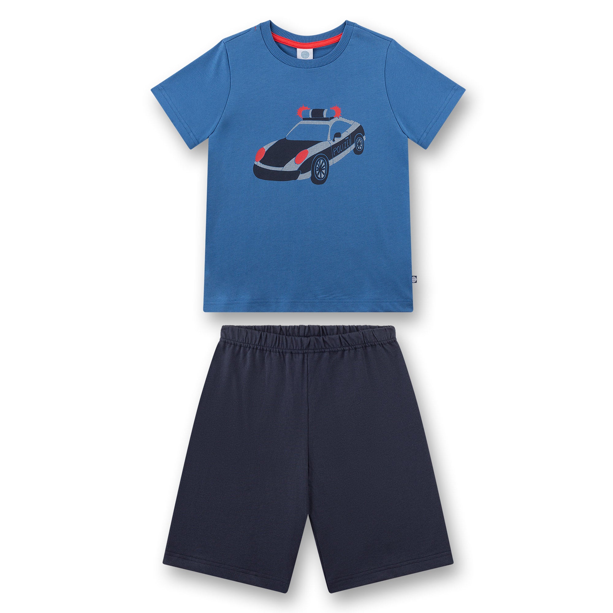 Sanetta Jungen Schlafanzug, kurz - Kids, Polizei, Pyjama, Single Jersey, Baumwolle