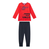 Sanetta Jungen Schlafanzug, lang - Kids, Feuerwehr, Single Jersey