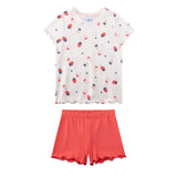 Sanetta Mädchen Schlafanzug, kurz - Kids, Erdbeeren, Pyjama, Single Jersey