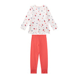 Sanetta Mädchen Schlafanzug, lang - Kids, Erdbeeren, Pyjama, Single Jersey
