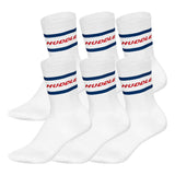 HUDDLE Unisex Socken, 6er Pack - Streifen, Logo, Crew, Sportsocken, einfarbig