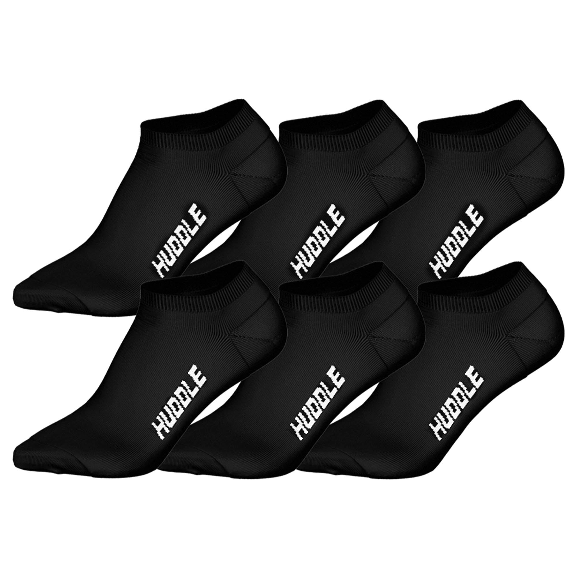 HUDDLE Unisex Sneaker-Socken, 6er Pack - Basic, Logo, Sneaker, Sportsocken, einfarbig