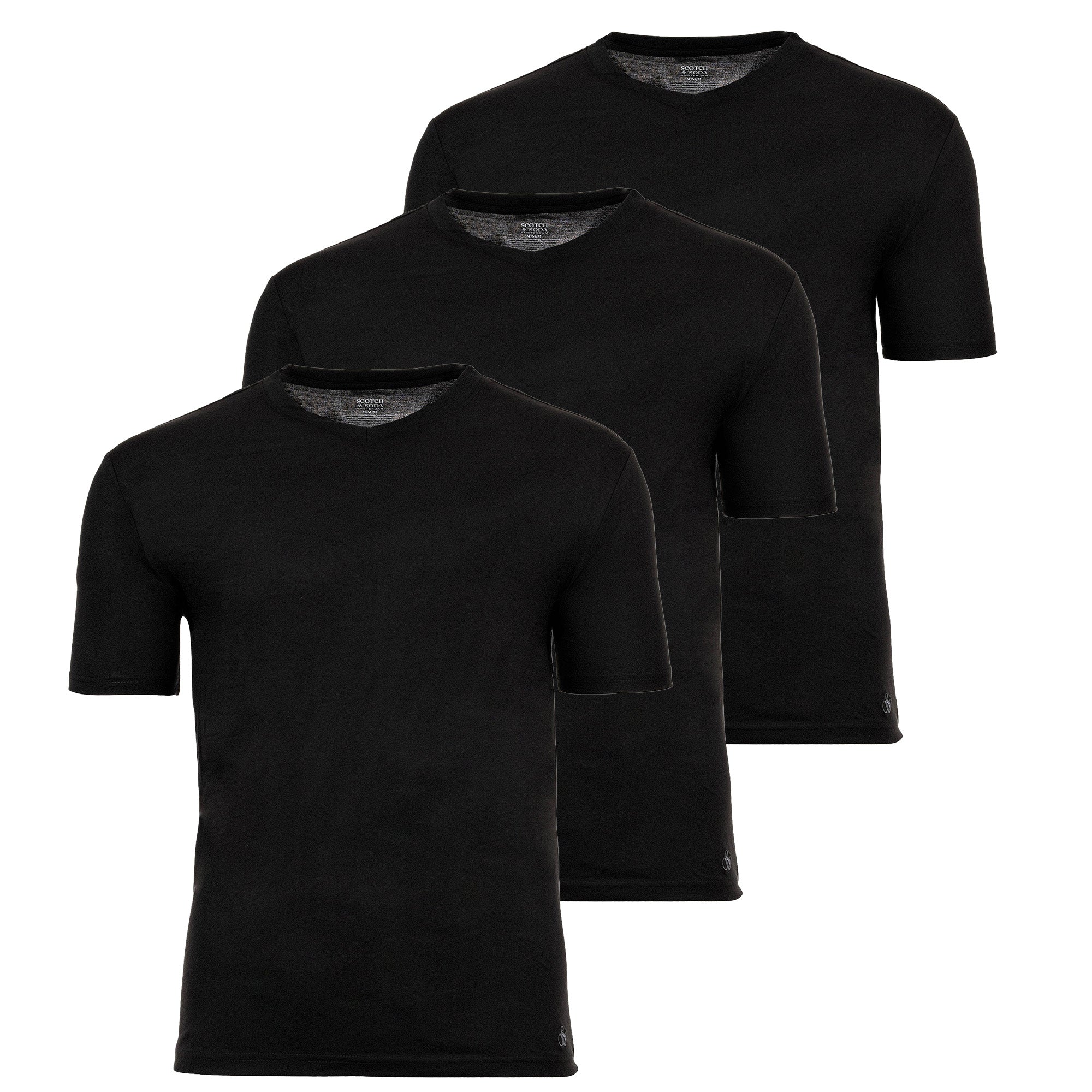 SCOTCH&SODA Herren T-Shirts, 3er Pack, V-Neck - Ultra Soft V-Neck Tee, Unterhemd