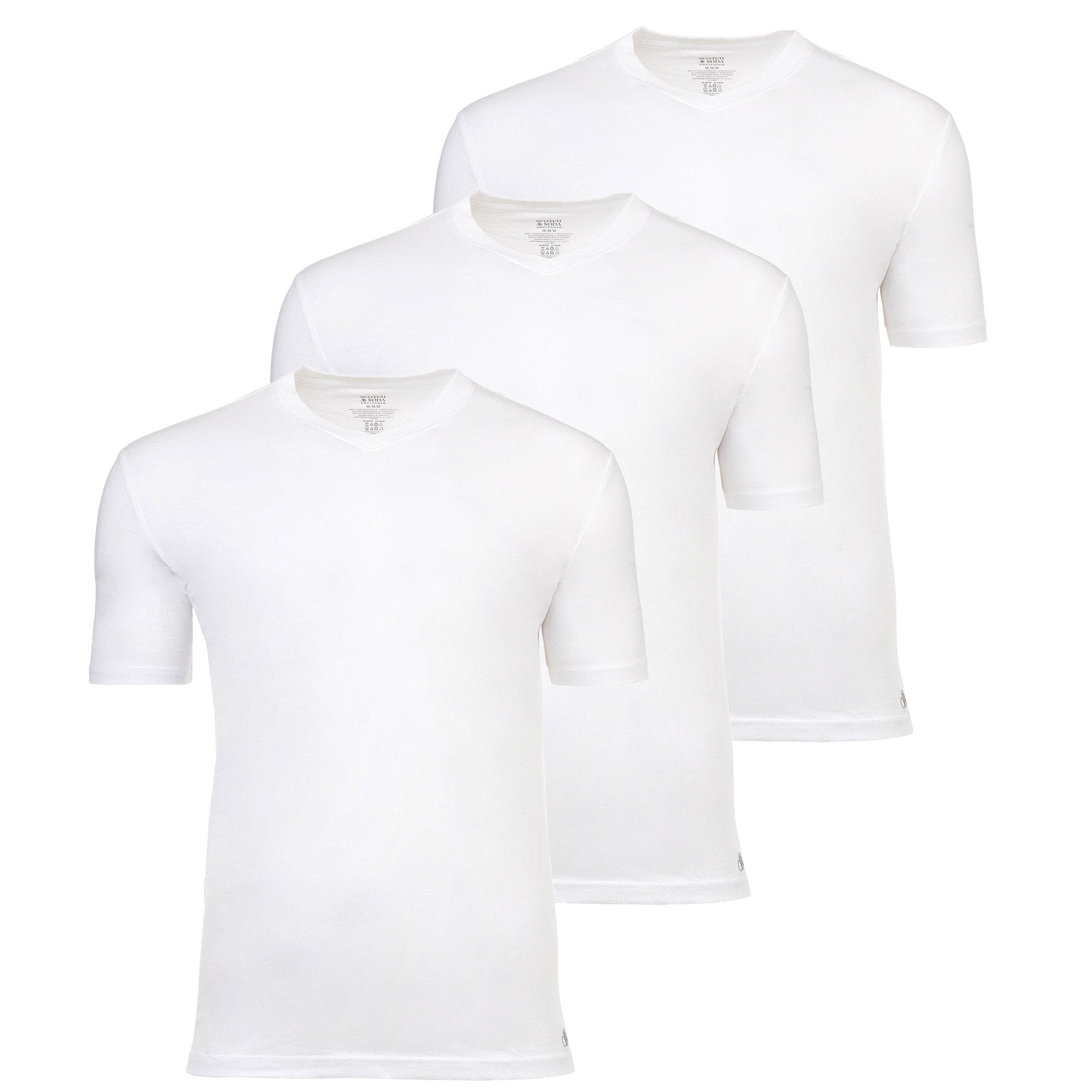 SCOTCH&SODA Men's T-shirts, 3-pack, V-neck – Ultra Soft V-neck tee, undershirt