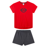 Sanetta Mädchen Schlafanzug, kurz - Teens, Kiss, Single Jersey, Baumwolle