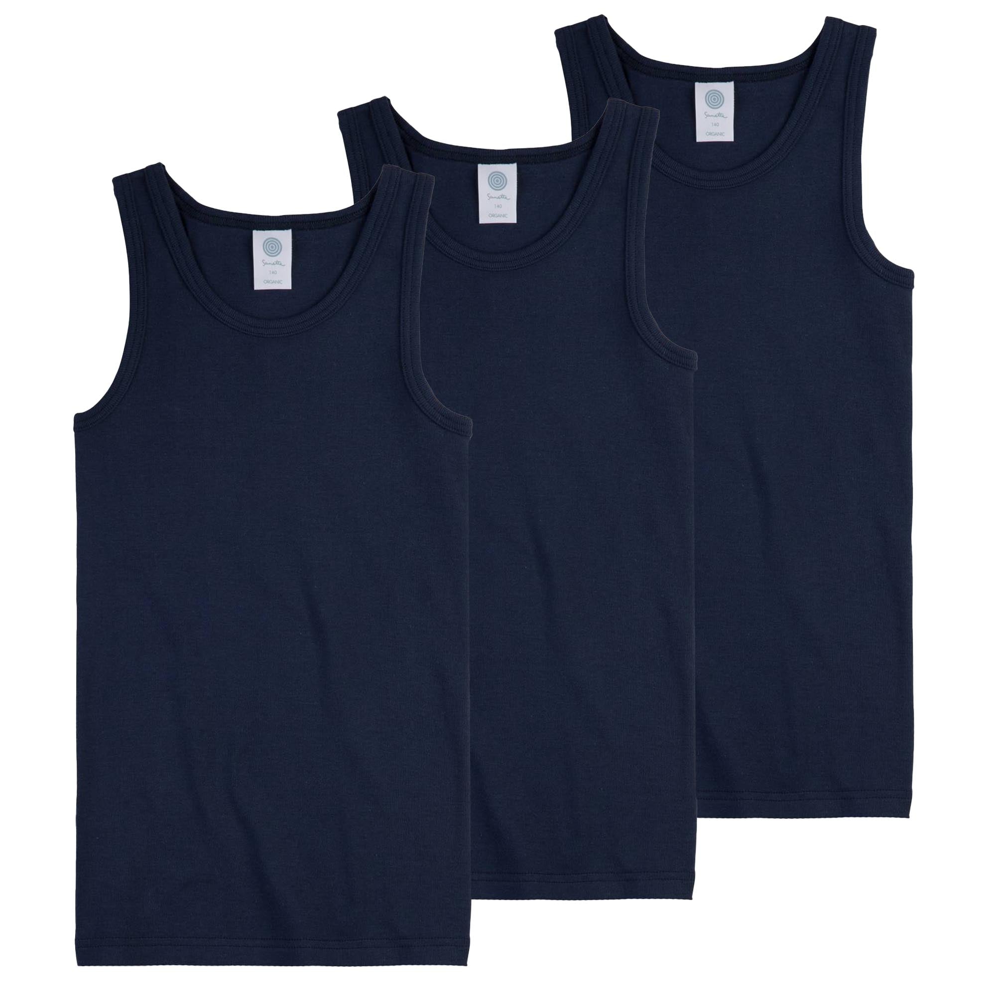 Sanetta Jungen Unterhemden 3er Pack - Tank Top, Basic, Organic Cotton, einfarbig