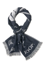 JOOP! Herren Schal - Feris, Webschal, Cornflower, Logo, Bicolor, ca. 180 x 60 cm