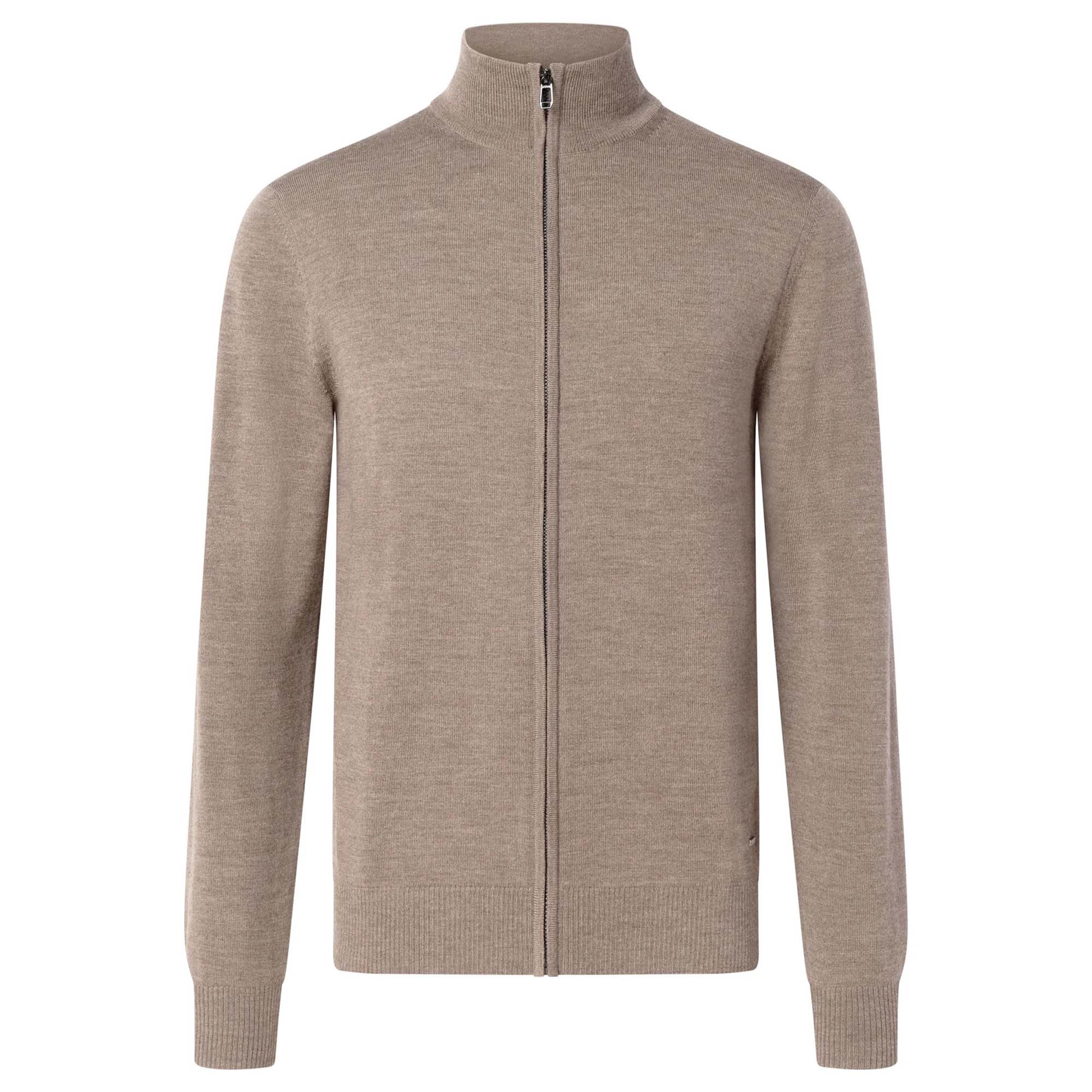 JOOP! Herren Strickjacke - JK-06Davis, Zipper, Stehkragen, Feinstrick, Wolle, uni