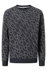 JOOP! JEANS Herren Sweatshirt - Sweater, Rundhals, Logo-Allover, Baumwolle