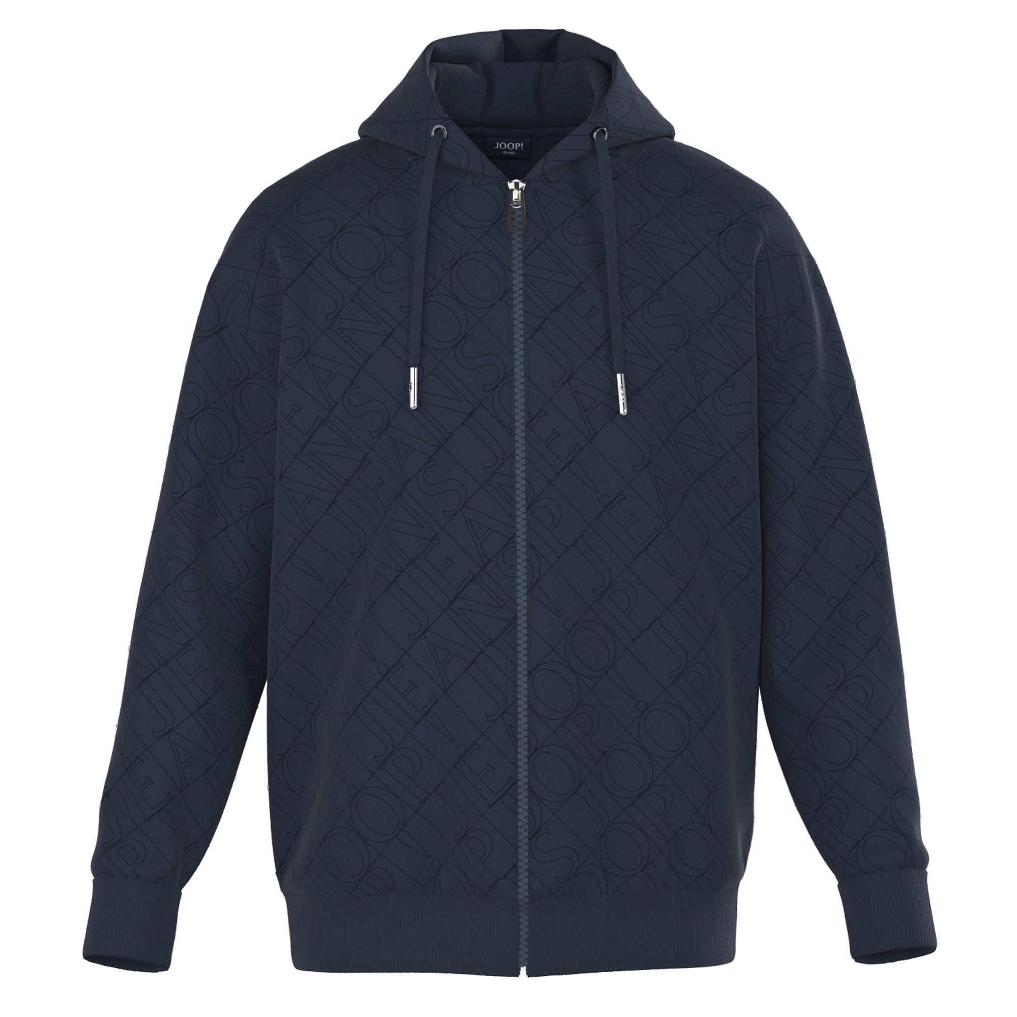 JOOP! JEANS Herren Sweatjacke - Cataldo, Kapuze, Reißverschluss, Logo Allover, Cotton
