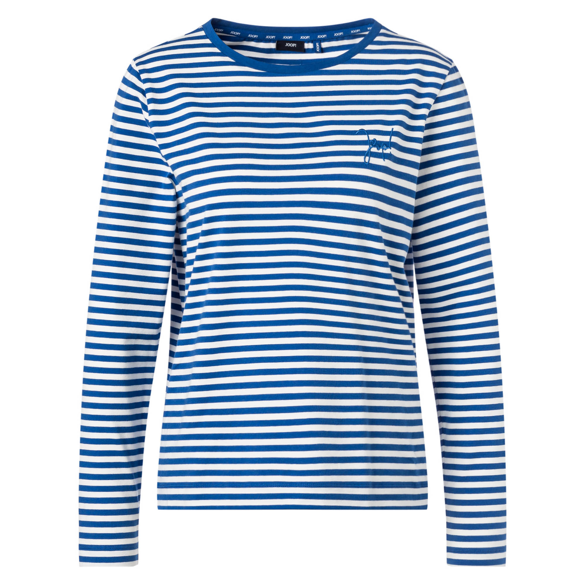 JOOP! Damen Langarm-Shirt - Loungewear, Longsleeve, Rundhals, Jersey, gestreift, Cotton Stretch