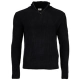 JOOP! JEANS Men's Knitted Sweater - Henrios, Chunky Knit, Cotton, Half-Zip Collar, Ribbed Cuffs, Solid Color