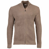 JOOP! JEANS Men's Cardigan - Hajoros, cotton, chunky knit, zip-up jacket, stand-up collar, zipper