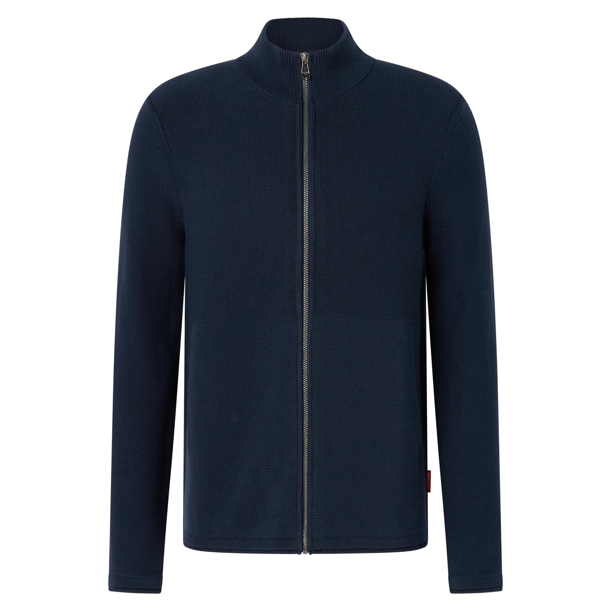 JOOP! JEANS Herren Strickjacke mit Stehkragen - Peeter, Baumwolle, Grobstrick, Zipjacke, Stehkragen, Reißverschluss